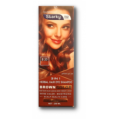 STARKY HERBAL HAIR DYE SHAMPOO 3 IN1 BROWN COLOR B20 250 ML